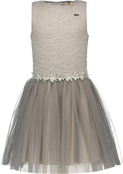 Le Chic - Maat 140 - Meisjes Jurk - Mouwloos met tule en kant