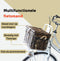 New Looxs Melbourne Large - Rotan Fietsmand met Deksel - Handgemaakt - Voorop - 45 Liter - Grijs