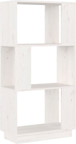 vidaXL - Boekenkast/kamerscherm - 51x25x101 - cm - massief - grenenhout - wit