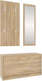 vidaXL - Schoenenkastset - 3-in-1 - bewerkt - hout - sonoma - eikenkleurig