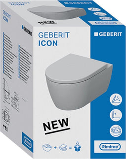 Geberit iCon - Wandclosetpack - Diepspoel - Spoelrandloos - Glans wit (1 pack)