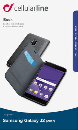 Cellular Line Samsung Galaxy J3 (2017) - Book Case - Kunstleer - Zwart