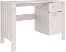 vidaXL - Bureau - HAMAR - 113x50x75 - cm - massief - grenenhout - wit