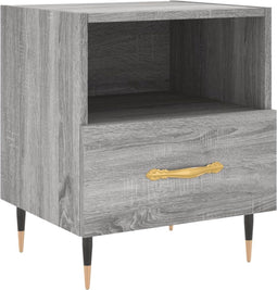 vidaXL - Nachtkastje - 40x35x47,5 - cm - bewerkt - hout - grijs - sonoma - eikenkleur