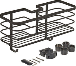 Metaltex - Doucherek - Badkamerrek voor aan de douchestang - Hoger mandontwerp - Matzwart - Inclusief bevestigingsmateriaal - 29x11x15 cm - 5 jaar garantie