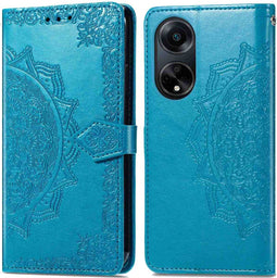 iMoshion Hoesje Geschikt voor Oppo A98 Hoesje Met Pasjeshouder - iMoshion Mandala Bookcase - Turquoise