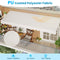Coast 400x120/135/150x210-300 cm Witte Balkonzonwering Zonder Boren met Handkurbel – In Hoogte Verst