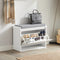 SoBuy FSR98-W - Schoenenbank - Gewatteerd kussen - Wit 60x26x46 cm