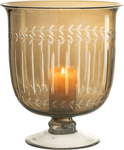 J-Line windlicht Romeins Steel - kaarshouder - glas - large