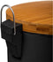 5Five prullenbak/pedaalemmer Bamboe - zwart - metaal - 30 liter - 38 x 29 x 60 cm - keuken