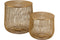J-Line bijzettafel Mand - metaal - goud - set van 2