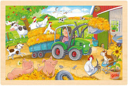 Goki Houten Legpuzzel Tractor, 24st.