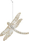 Kerst Hangdeco Libelle Glitter Goud 2st. - 10 cm