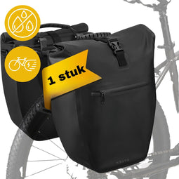 Kioto Fietstas - Enkel - 100% Waterdicht - 25 liter - Zwart (1x)