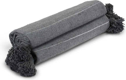 Safaary - Marokkaanse Deken Grijs met Zilver Pompom Nisa