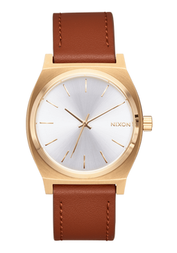 Nixon Small Time Teller Leather (Light Gold)