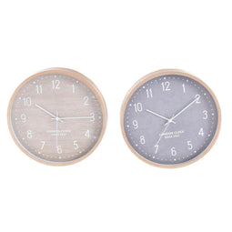 Muurklok Home ESPRIT Beige Grijs PVC 30 x 4 x 30 cm (2 Stuks)