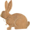 J-Line decoratie Konijn Knoop - hout - naturel - large - paasdecoratie