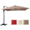 Coast Zweefparasol - Kantelbaar - 300 x 300 x 273 cm - Koffiebruin