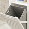 SoBuy BZR67-W - Badkamermeubel - Compacte Opbergkast met Wasmand - Wit