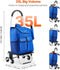 Boodschappentrolley - opvouwbaar - 36 l - 6 wielen - 445 x 375 x 990 mm - Oxford-stof