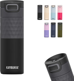 Kambukka Etna Grip - Thermosbeker 500 ml - 9 uur warm 18 uur koud - Black Steel