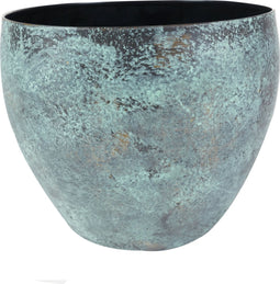 Ter Steege Bloempot-Sierpot Metaal Turquoise D 21 H 16 cm