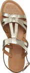 GEOX D SOZY S - Platte sandalen - Metallic leer met gekruiste bandjes - Goud - Maat 39