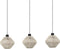 EGLO Midsumer - Hanglamp - 3 x E27 - In hoogte verstelbaar - Zwart/Crème