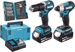 Makita DLX2414JX4 18V Combiset (DTD157Z + DHP487Z incl 2x BL1830B accu's en lader) in Mbox