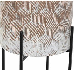 Plantenbakkenset DKD Home Decor Versleten 32,5 x 32,5 x 76,5 cm Metaal (2 Stuks)
