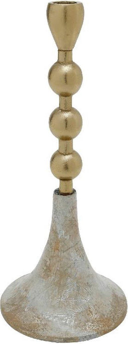 PTMD Axer Kandelaar - 13 x 13 x 32 cm - Aluminium - Goud