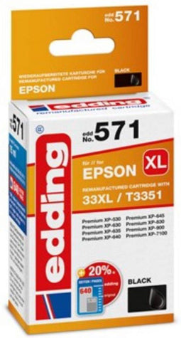 Edding EDD-571 - Inktcartridge - 15 ml - Zwart