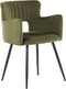 SANILAC - Eetkamerstoel set van 2 - Olijfgroen - Fluweel