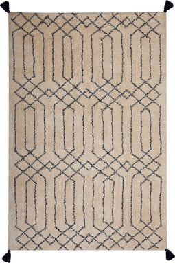 MALTEPE - Shaggy vloerkleed - Beige - 140 x 200 cm - Katoen
