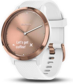 Garmin vivomove HR - Hybride smartwatch - 24/7 fitheid en stressmonitoring - Roségoud met witte polsband S/M