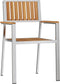 vidaXL - Stapelbare - Ligstoelen - 4 - stuks - Massief - Teakhout - en - Rvs