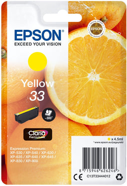 Epson C13T33444012 - Inktcartridge - Origineel - Geel