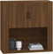 vidaXL - Wandkast - 80x33x80 - cm - bewerkt - hout - bruin - eikenkleur