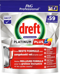 Dreft P&G Professional Platinum+ lemon vaatwastabletten 59 tabletten