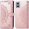 iMoshion Hoesje Geschikt voor Motorola Moto E22 Hoesje Met Pasjeshouder - iMoshion Mandala Bookcase - Rosé Goud