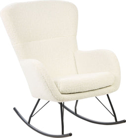 Schommelstoel ANASET Bouclé Lichtbeige