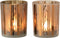 J-Line windlicht Boom - glas - bruin - medium - 2 stuks
