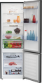 Beko RCNT375E40ZGBN - Vrijstaande no-frost koelkast - 356 liter - Zwart glas