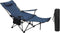 Woltu Ultralichte Opvouwbare Campingstoel - Voetensteun Bekerhouder - Blauw - 115x88,5x84 cm
