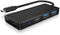 Icy Box IB-HUB1423CR-C3 - USB 3.0 HUB met Kaartenlezer - 2x USB-A 1x USB-C - Zwart
