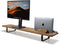 Oakywood Desk Shelf - Massief Eiken / Zwart - Echt Hout Dual Monitor Standaard Beeldschermverhoger Clean Desk Ergonomisch Stijlvol