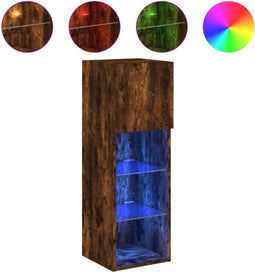 vidaXL - Tv-meubel - LED-verlichting - 30,5x30x90 - cm - gerookt - eikenkleurig