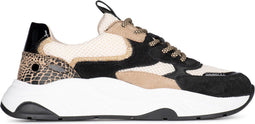 PS Poelman IVA - Dames sneakers - Chunky zool 4 cm - Zwart (38)