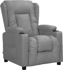 vidaXL Fauteuil verstelbaar kunstleer grijs